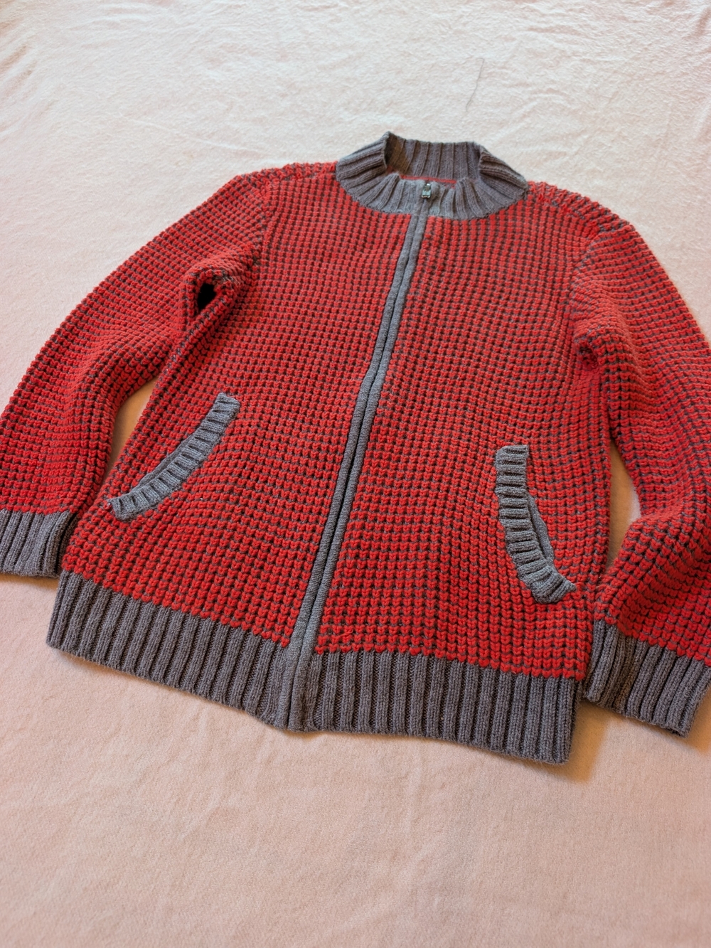 Tea 100% Cotton 6-7Y Knit Zip Up Cardigan